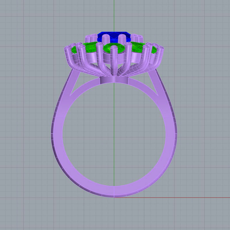 Ra design jewellery CAD model of cluster ring